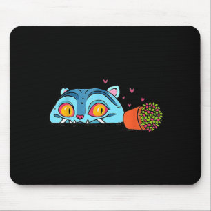 Alfombrilla De Ratón Kawaii Demon Cat Gracioso Anime Otaku Japonés