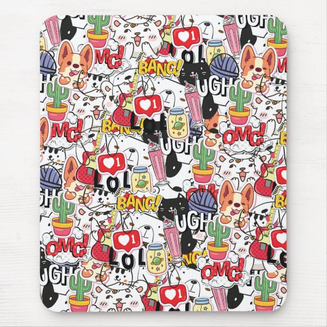 Alfombrilla De Ratón kawaii funny pet design - cute animal lover  (Frente)