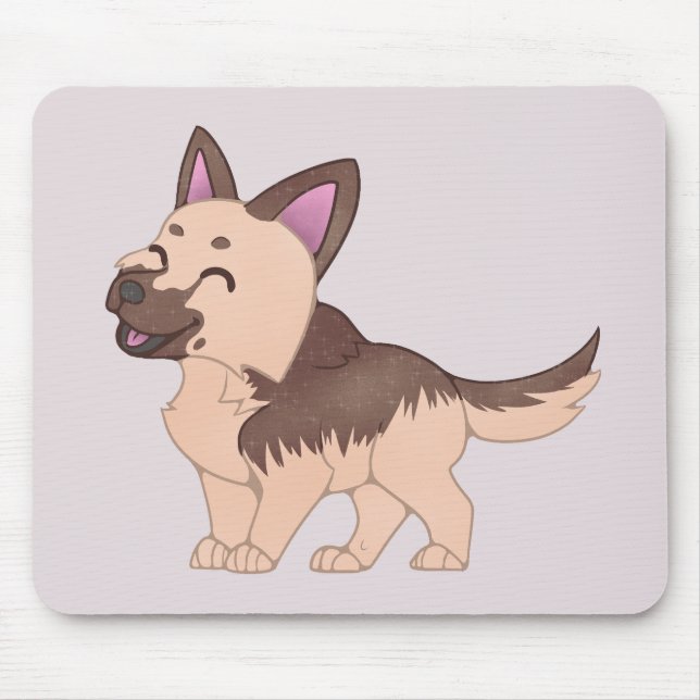 Alfombrilla De Ratón Kawaii German Shepherd Dog (Frente)