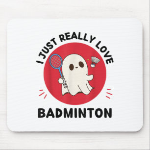 Alfombrilla De Ratón Kawaii Ghost Badminton Lover Me Encanta Ba