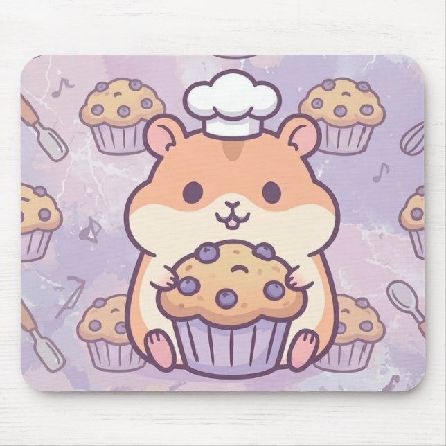 Alfombrilla De Ratón Kawaii Hamster Muffin Mouse Pad (Frente)