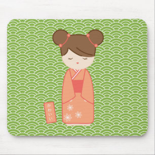Alfombrilla De Ratón Kawaii Kokeshi