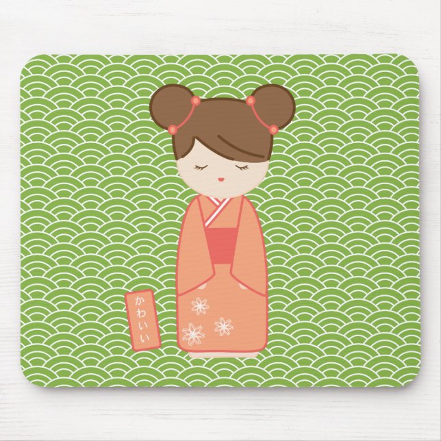 Alfombrilla De Ratón Kawaii Kokeshi (Frente)