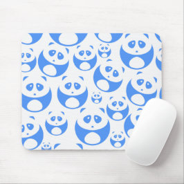 Alfombrilla De Ratón Kawaii Panda Baby Blue and White Pattern