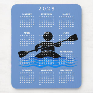 Alfombrilla De Ratón Kayaking Design 2025 Calendar Mouse Pad