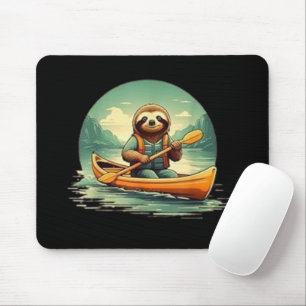Alfombrilla De Ratón Kayaking Sloth Canoe Lover Animales divertidos Vin