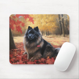 Alfombrilla De Ratón Keeshond en otoño se inspira en las hojas de otoño