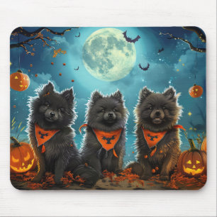 Alfombrilla De Ratón Keeshond Halloween Spooky