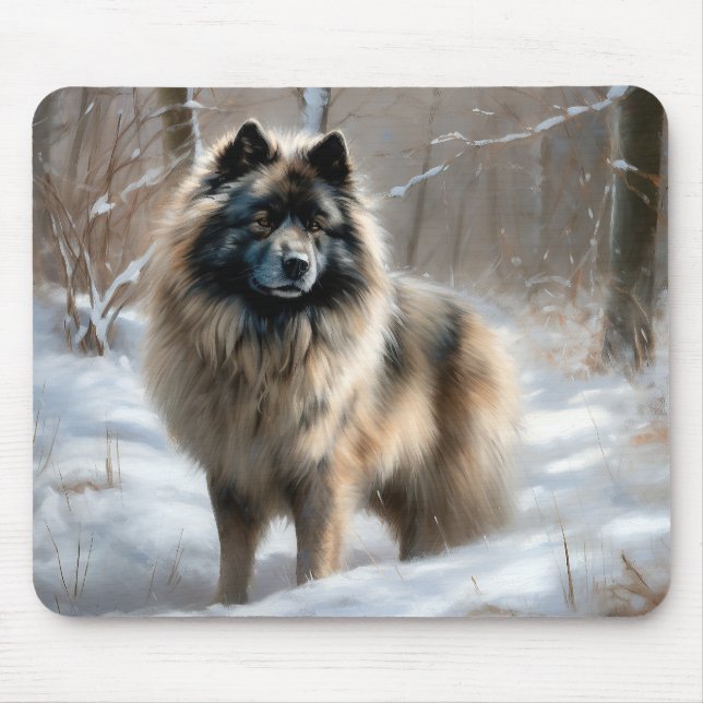 Alfombrilla De Ratón Keeshond Let It Snow Navidades (Frente)
