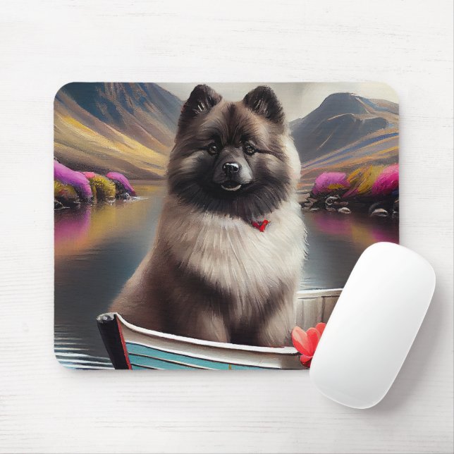 Alfombrilla De Ratón Keeshond sobre un remo: una aventura escénica (Con ratón)