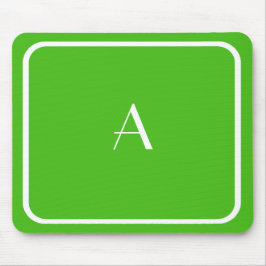 Alfombrilla De Ratón Kelly Green Mousepad barato con Monograma Blanco