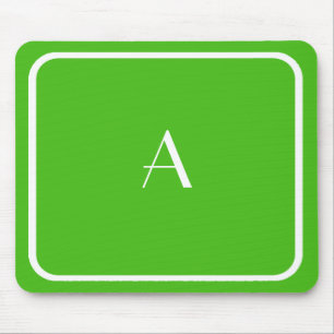 Alfombrilla De Ratón Kelly Green Mousepad barato con Monograma Blanco