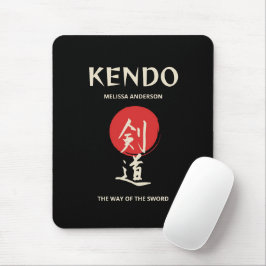 Alfombrilla De Ratón Kendo Vintage Rojo Negro