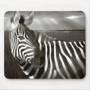 Alfombrilla De Ratón Kenia. Negro y blanco de cebra y liso.