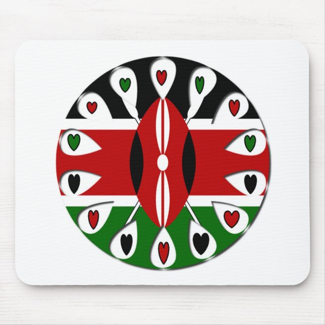 Alfombrilla De Ratón Kenya: Motif de arte de la bandera (Frente)