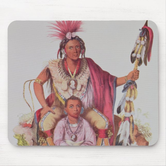 Alfombrilla De Ratón Keokuk o "Fox vigilante", jefe del Sauks (Frente)