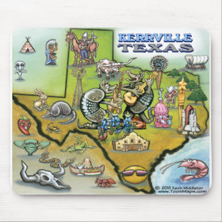 Alfombrilla De Ratón Kerrville TEXAS Map Tee