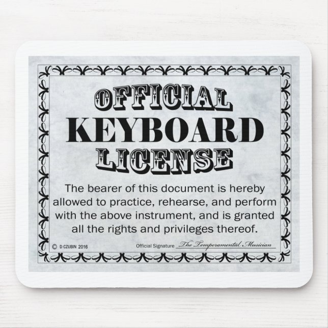 Alfombrilla De Ratón Keyboard License (Frente)