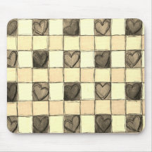Khaki tan crema gingham Mouse