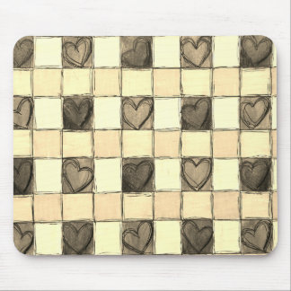 Alfombrilla De Ratón Khaki tan crema gingham Mouse