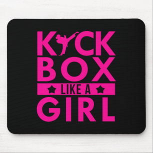 Alfombrilla De Ratón Kickbox Como Una Chica Artes Marciales Kickboxing 