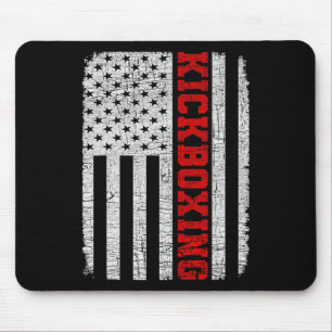 Alfombrilla De Ratón Kickboxing Bandera Americana 4 de Julio Patriótico