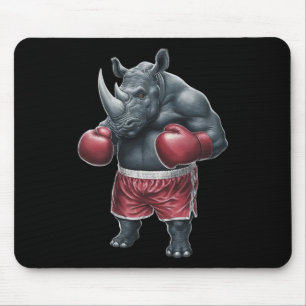 Alfombrilla De Ratón Kickboxing Boxeo Boxeador Rinoceronte Entrenamient