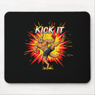 Alfombrilla De Ratón Kickboxing Canguro Luchador de MMA Artes Marciales