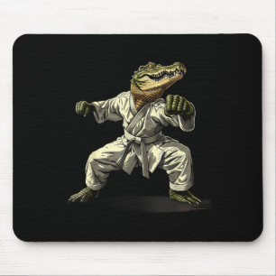 Alfombrilla De Ratón Kickboxing Cocodrilo Taekwondo Karate MMA Divertid