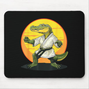 Alfombrilla De Ratón Kickboxing Cocodrilo Taekwondo Karate MMA Divertid