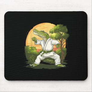Alfombrilla De Ratón Kickboxing Cocodrilo Taekwondo Karate Mma Divertid