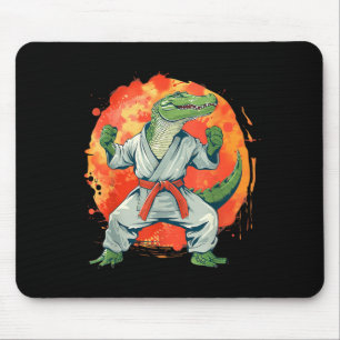 Alfombrilla De Ratón Kickboxing Cocodrilo Taekwondo Karate MMA Divertid