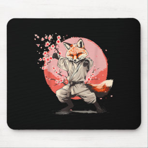 Alfombrilla De Ratón Kickboxing Fox Taekwondo Karate Mma Divertido Arte