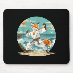 Alfombrilla De Ratón Kickboxing Fox Taekwondo Karate Mma Divertido Arte