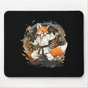 Alfombrilla De Ratón Kickboxing Fox Taekwondo Karate Mma Divertido Arte