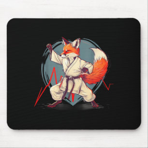 Alfombrilla De Ratón Kickboxing Fox Taekwondo Karate Mma Divertido Arte