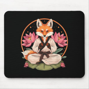 Alfombrilla De Ratón Kickboxing Fox Taekwondo Karate Mma Divertido Arte