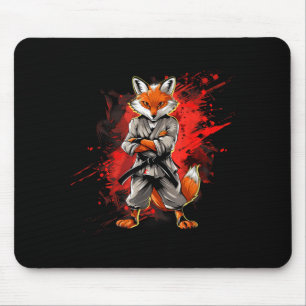 Alfombrilla De Ratón Kickboxing Fox Taekwondo Karate MMA Divertido Arte