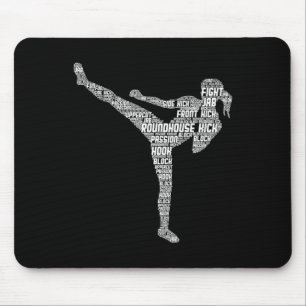 Alfombrilla De Ratón Kickboxing Kickboxer Taekwondo Karate Chicas Mujer
