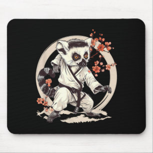 Alfombrilla De Ratón Kickboxing Lémur Taekwondo Karate MMA Divertido