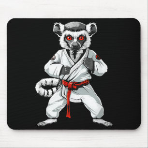 Alfombrilla De Ratón Kickboxing Lémur Taekwondo Karate MMA Divertido