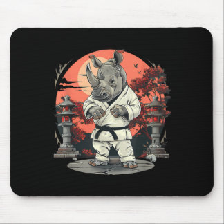 Alfombrilla De Ratón Kickboxing Rhino Taekwondo Karate MMA Divertido