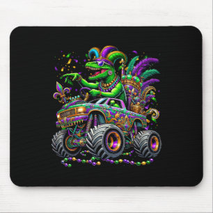 Alfombrilla De Ratón Kid Mardi Gras Grawr Dinosaur Trex Monster Camión 