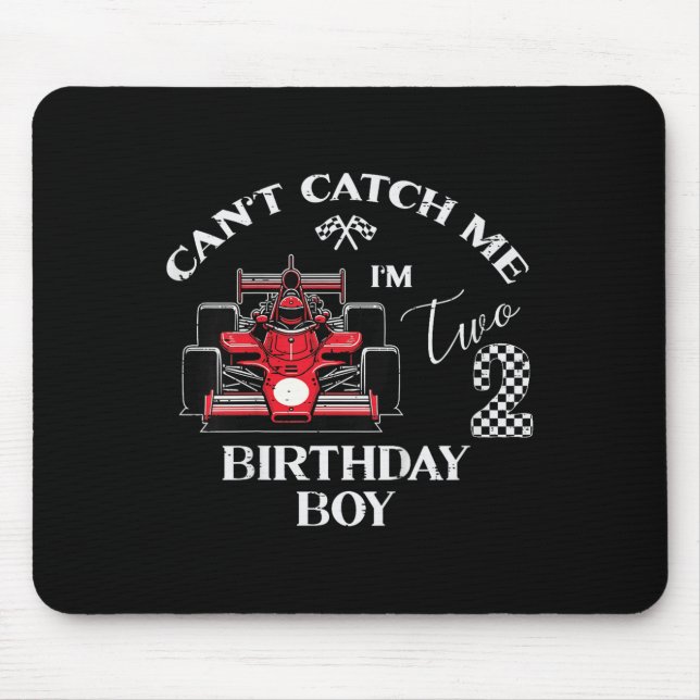 Alfombrilla De Ratón Kids 2nd Birthday Race Car Bday Boy Cant Catch Me  (Frente)