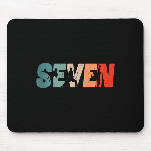 Alfombrilla De Ratón Kids 7th Birthday Karate Fighter 7 Year Old Girls  (Frente)