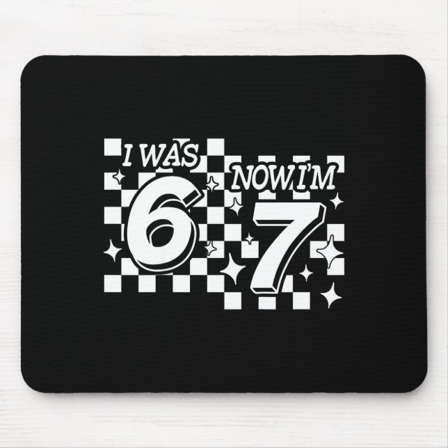 Alfombrilla De Ratón Kids Checkered I Was 6 Now Im 7 Birthday Seven Yea (Frente)