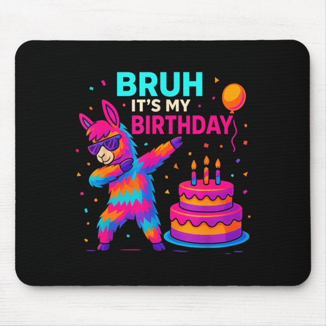 Alfombrilla De Ratón Kids Dabbing Llama Birthday Funny Bday Party Tee  (Frente)