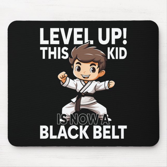 Alfombrilla De Ratón Kids Karate Uniform Black Belt Award  (Frente)