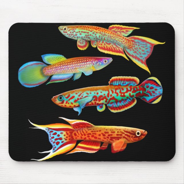 Alfombrilla De Ratón Killifish colorido Mousepad (Frente)