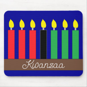 Alfombrilla De Ratón Kinara para Kwanzaa: Azul oscuro